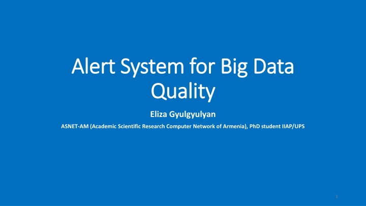 alert system for big data alert system