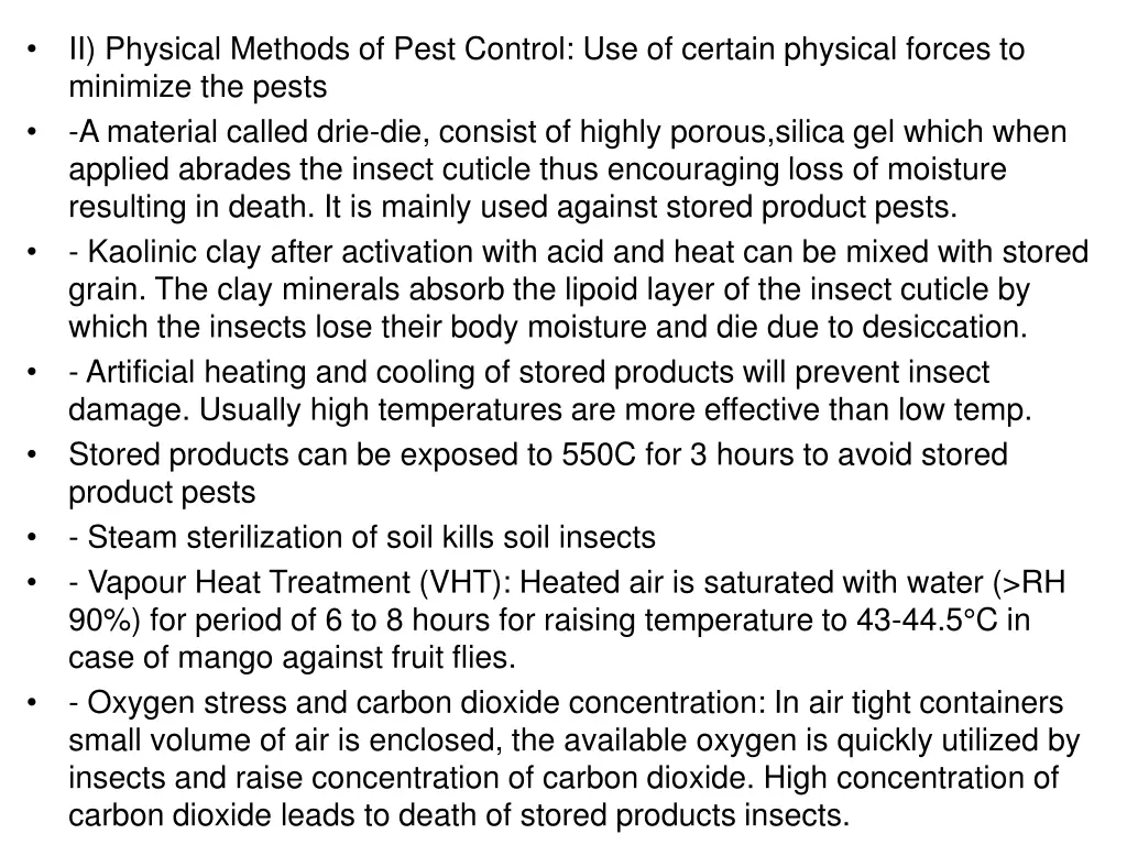 ii physical methods of pest control