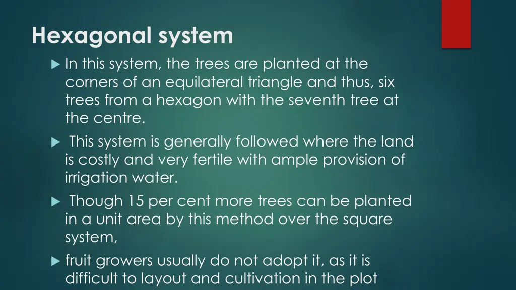 hexagonal system in this system the trees