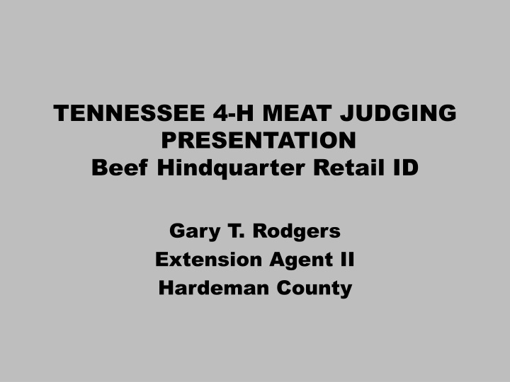 tennessee 4 h meat judging presentation beef