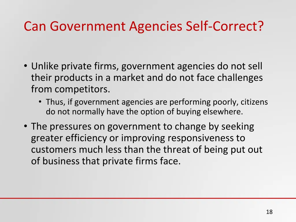 can government agencies self correct