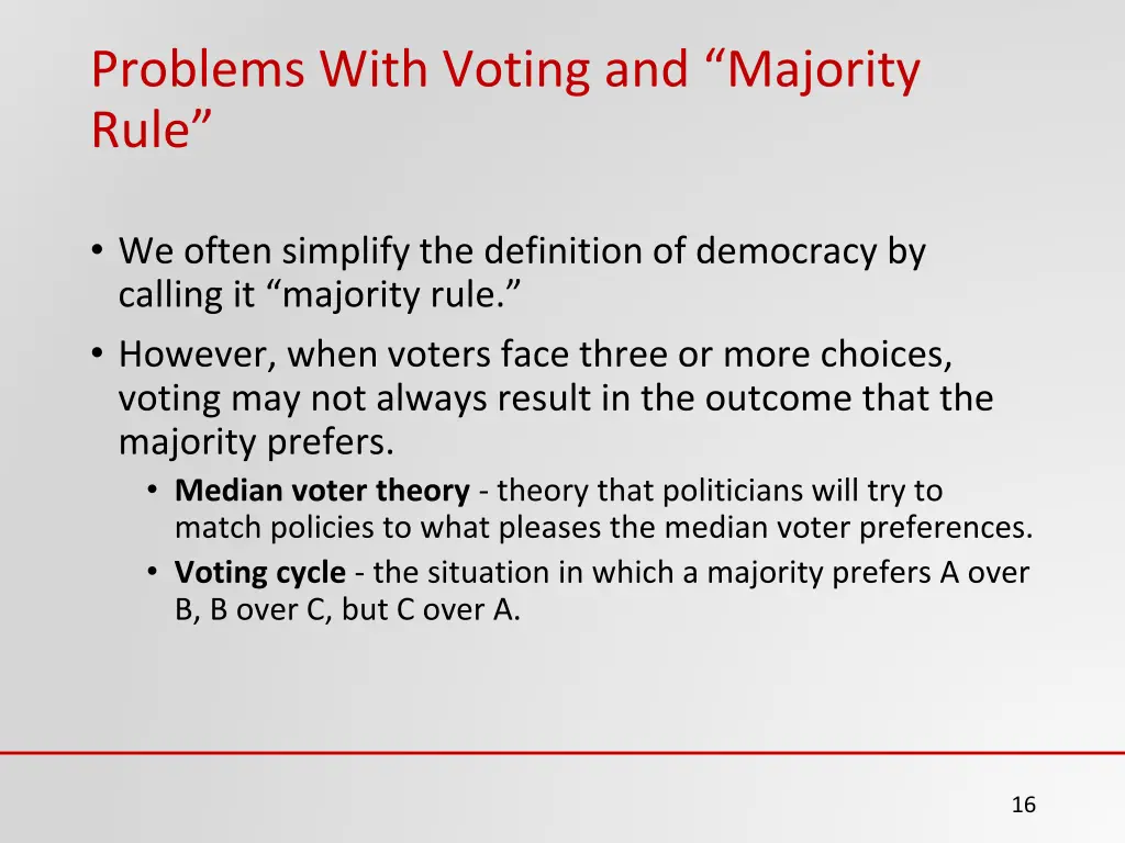 problems with voting and majority rule