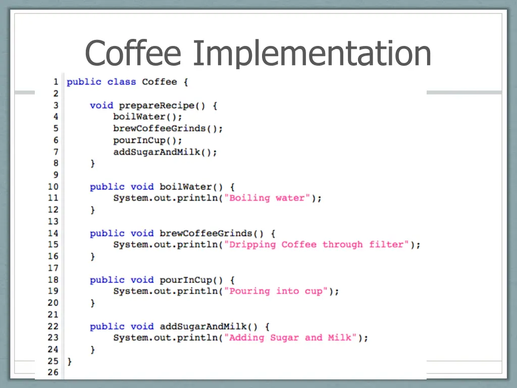 coffee implementation