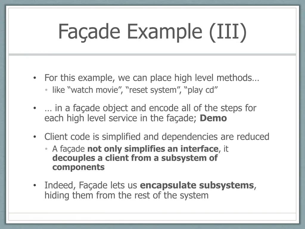 fa ade example iii