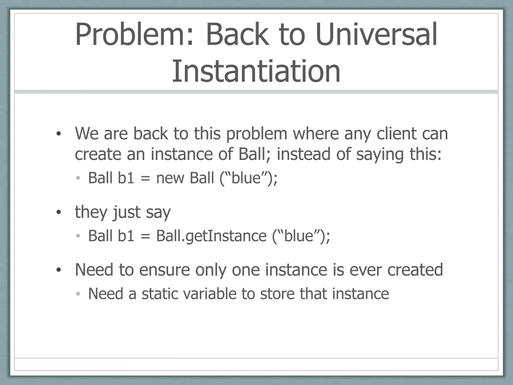 problem back to universal instantiation