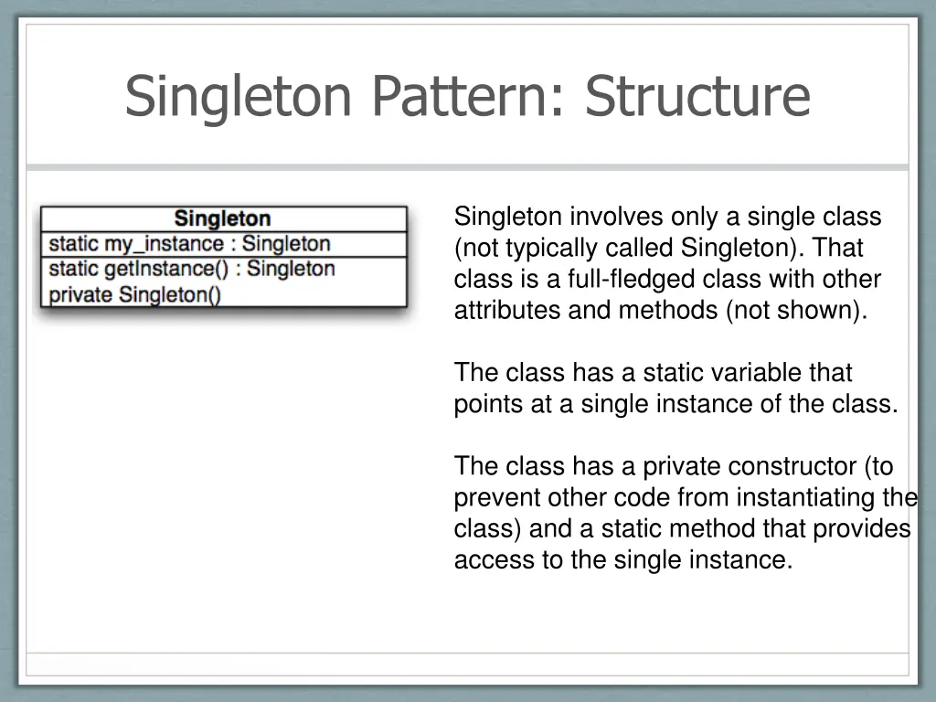 singleton pattern structure