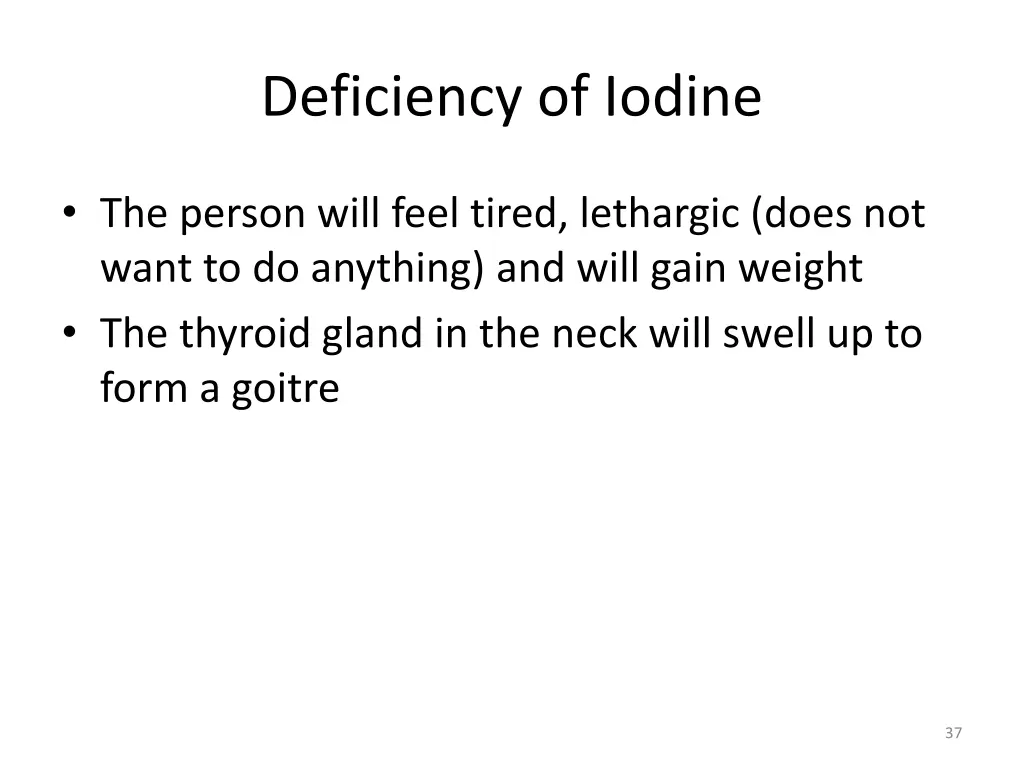 deficiency of iodine