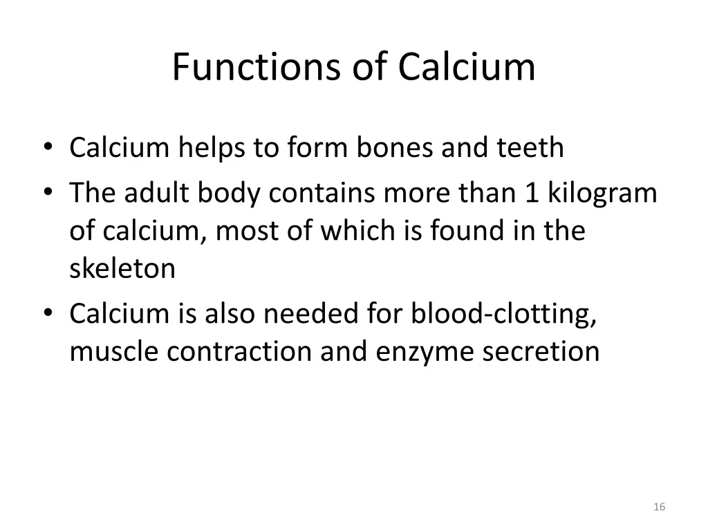 functions of calcium