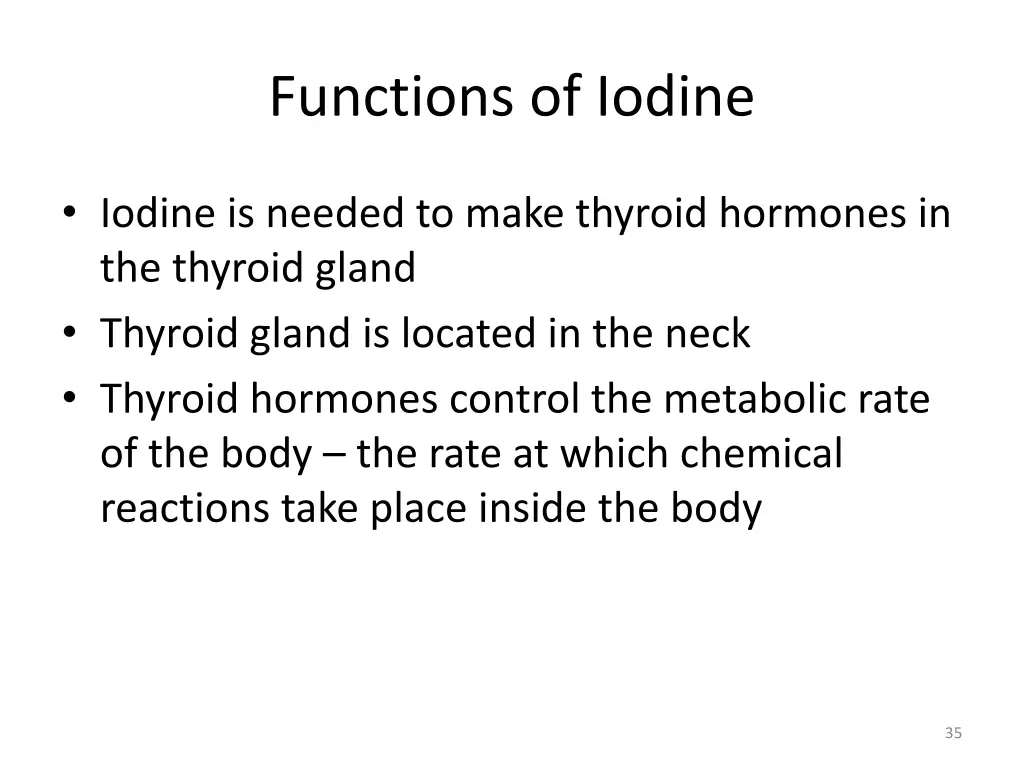 functions of iodine