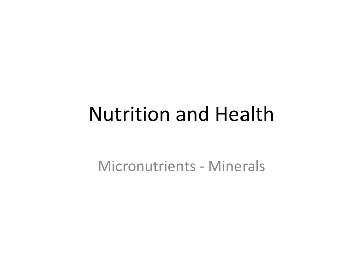 nutrition and health