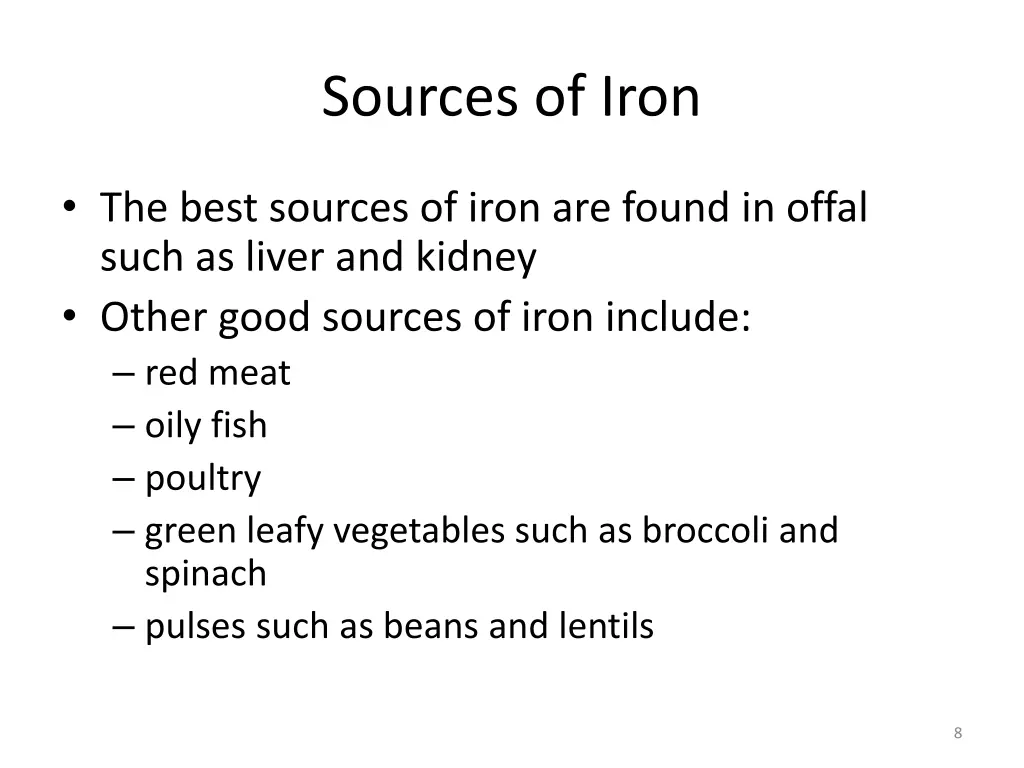 sources of iron