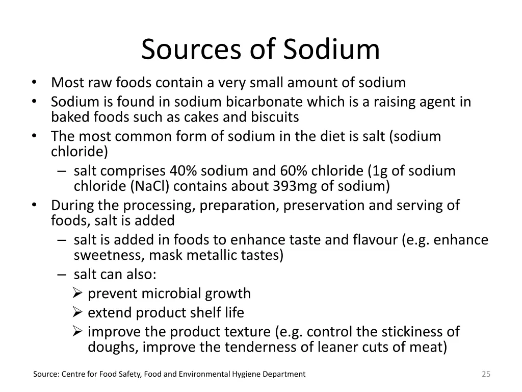 sources of sodium most raw foods contain a very