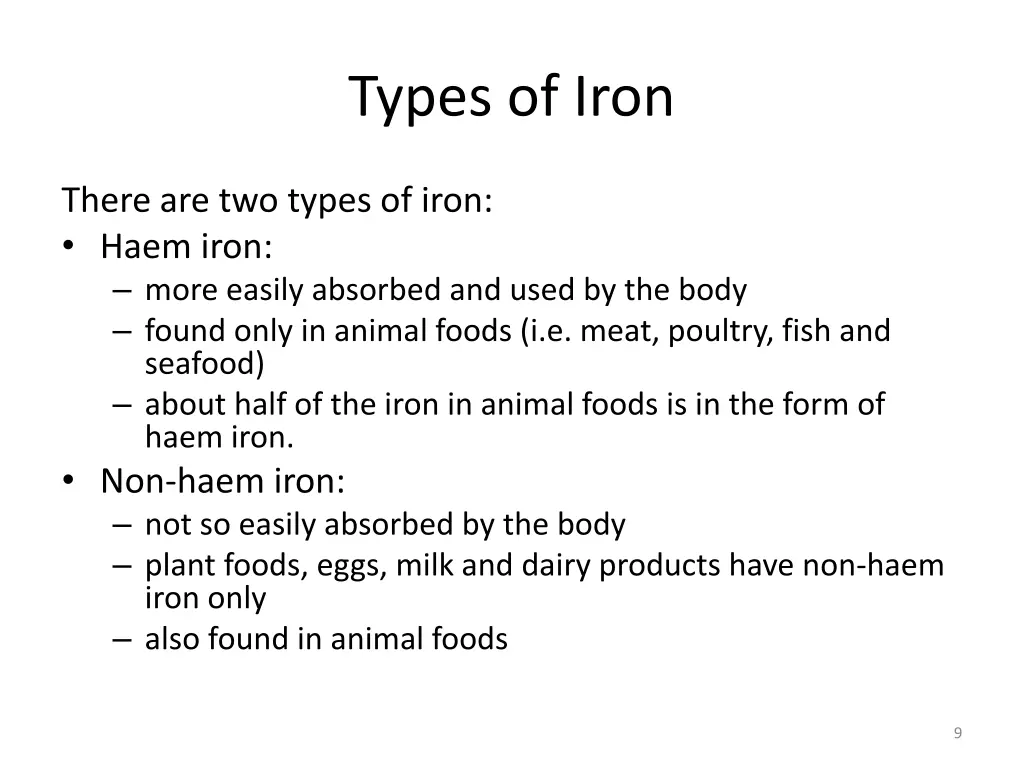 types of iron