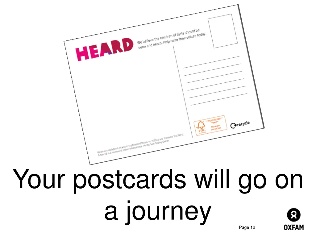 your postcards will go on a journey