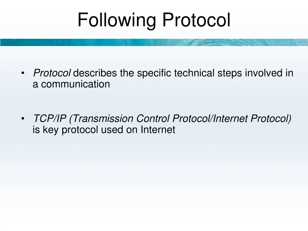 following protocol