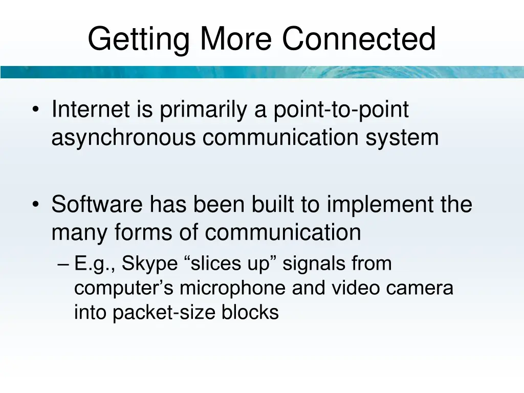 getting more connected