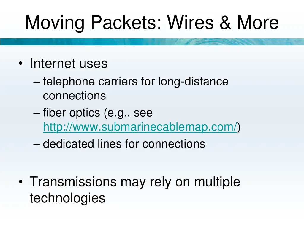 moving packets wires more