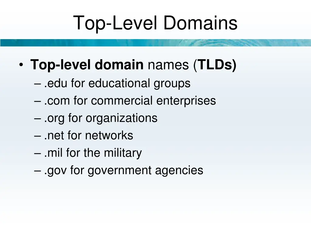 top level domains