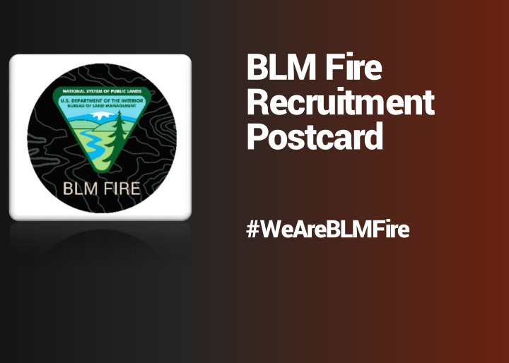 blm fire recruitment postcard