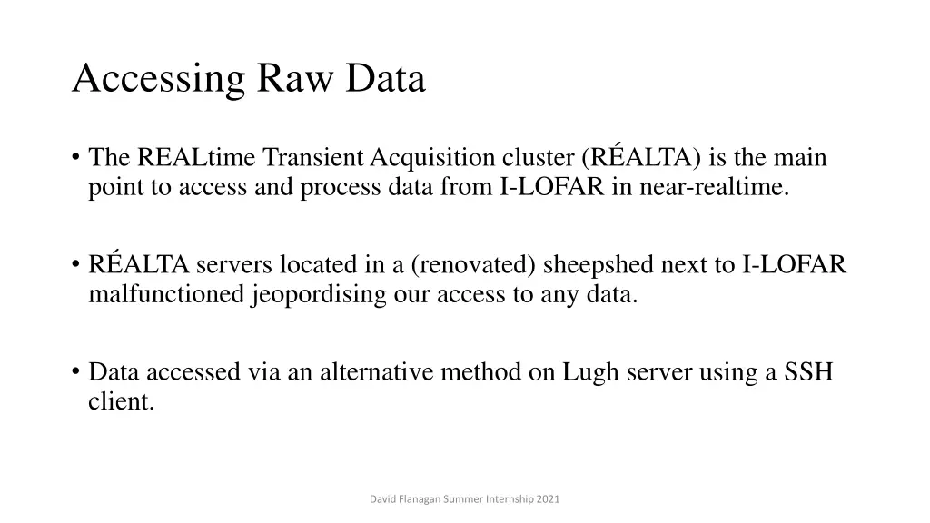 accessing raw data