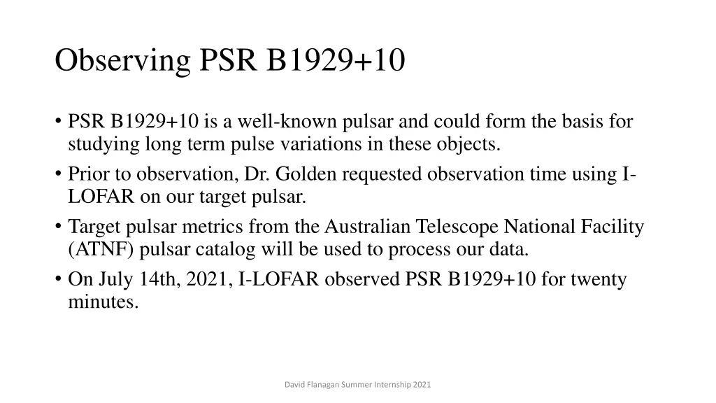 observing psr b1929 10