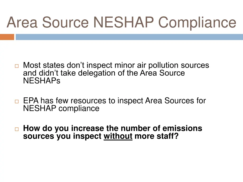 area source neshap compliance