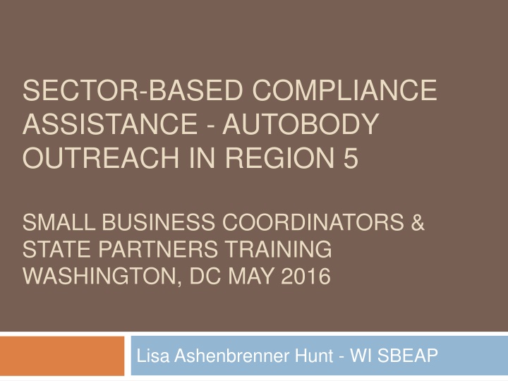 sector based compliance assistance autobody