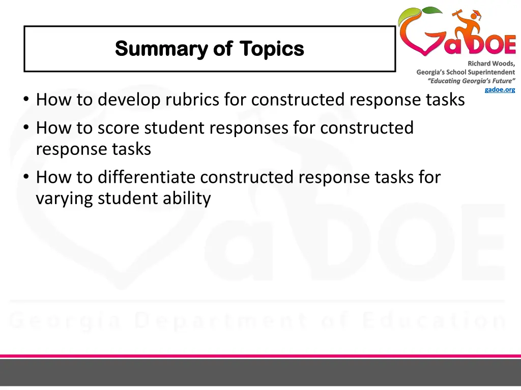 summary of topics summary of topics