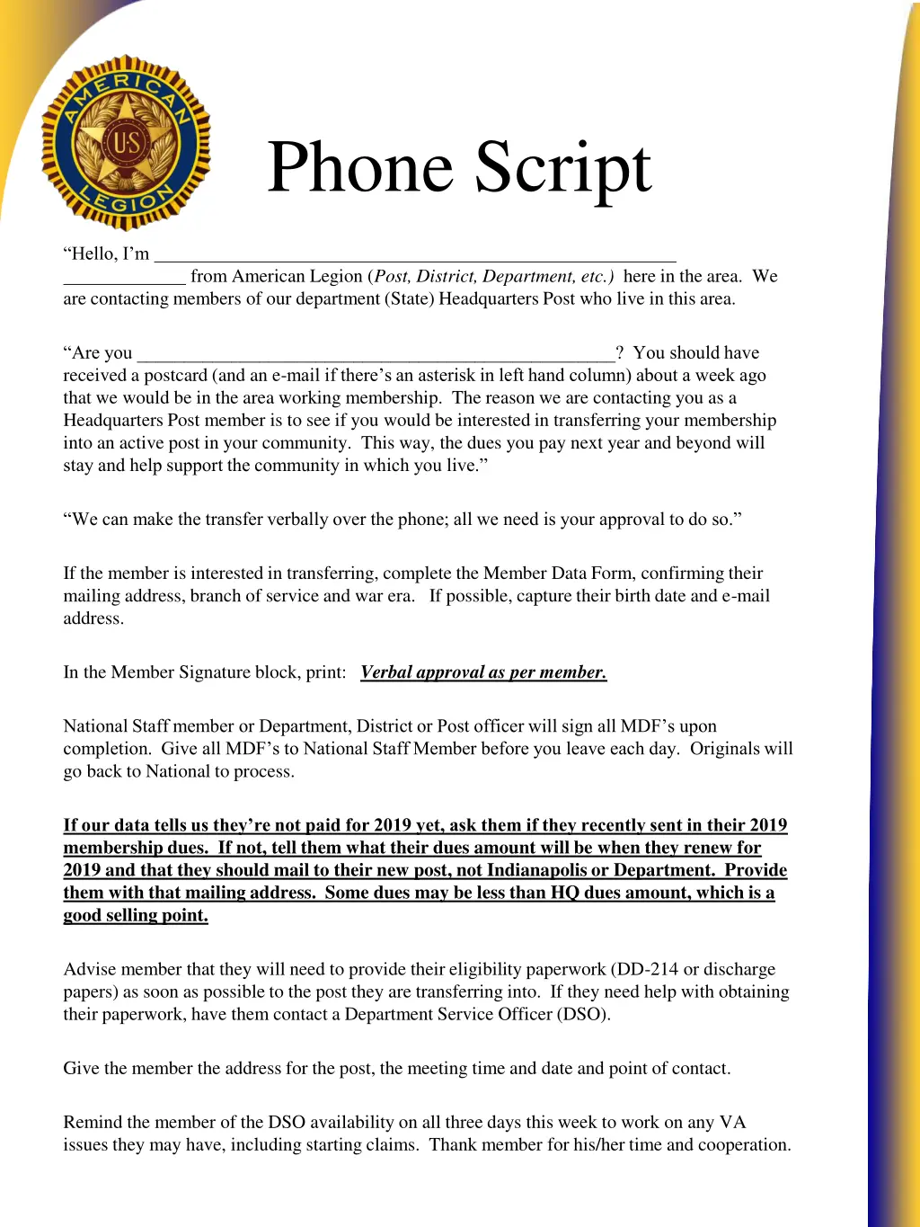 phone script