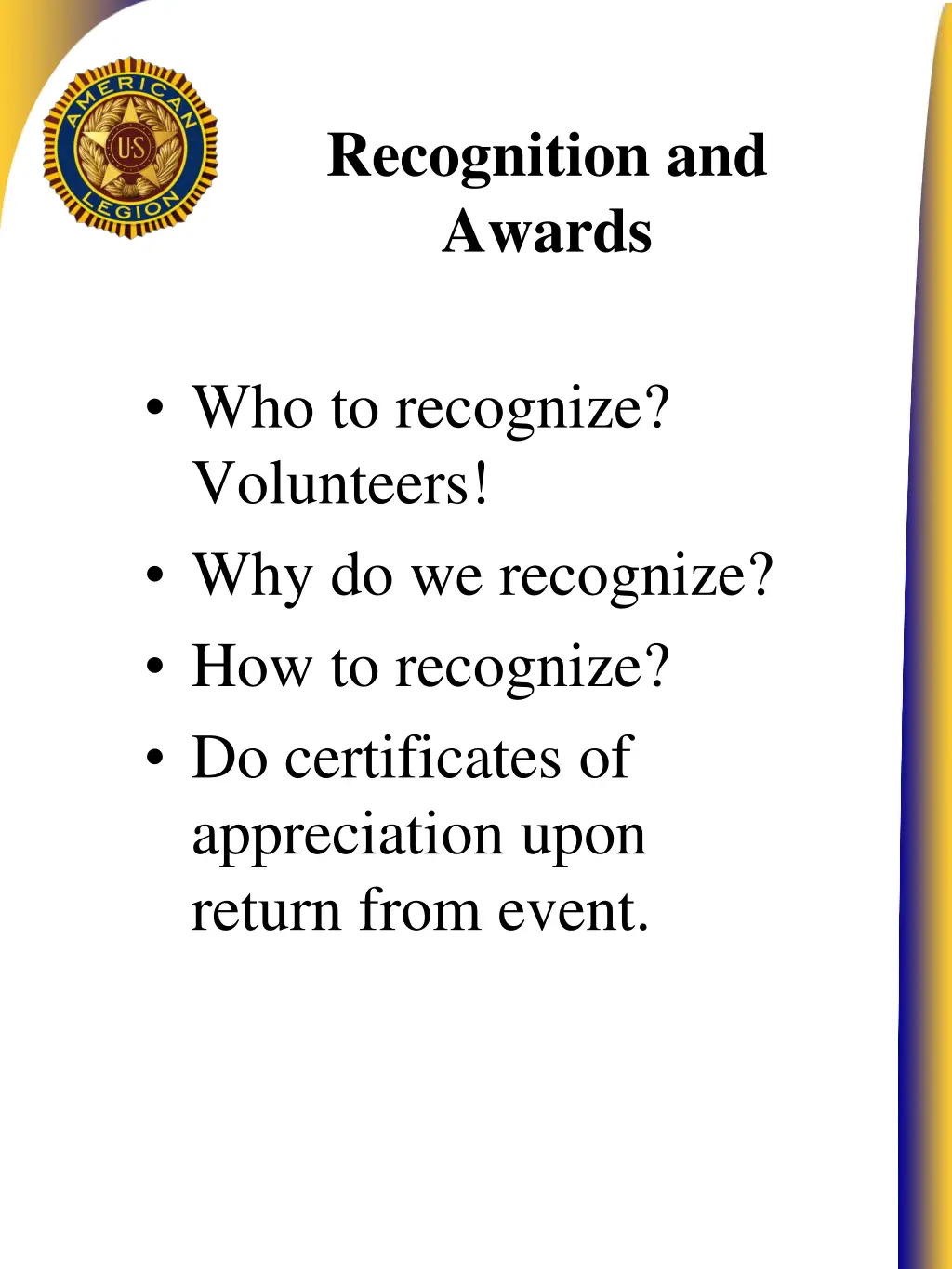 recognition and awards