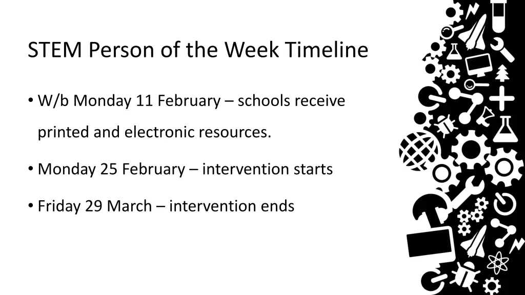 stem person of the week timeline