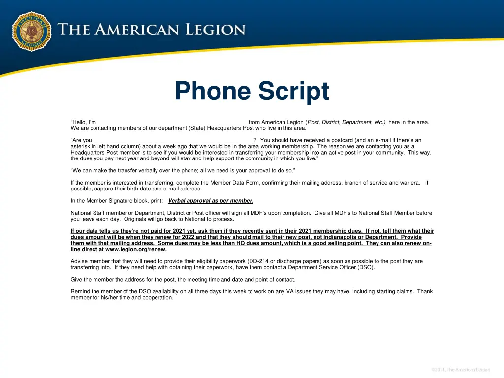 phone script