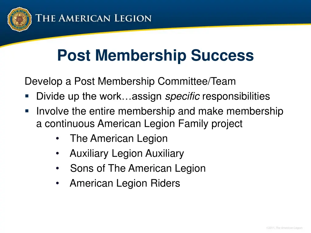 post membership success