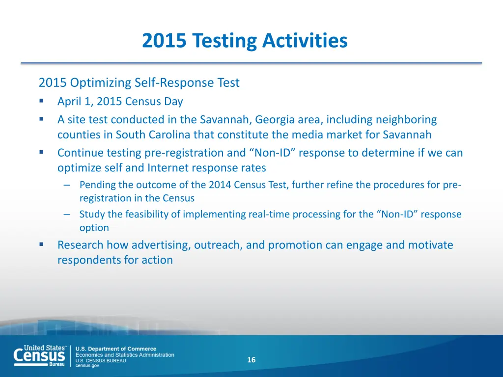 2015 testing activities 2