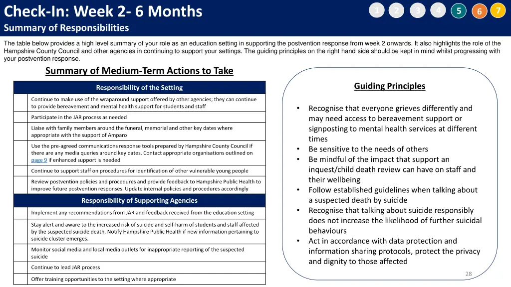 check in week 2 6 months summary