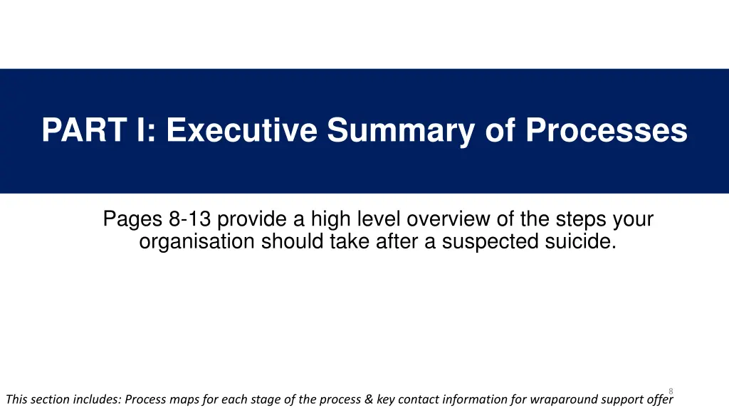 part i executive summary of processes