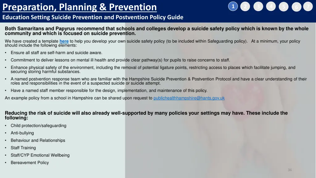 preparation planning prevention education setting