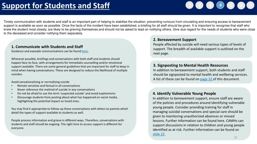 support for students and staff