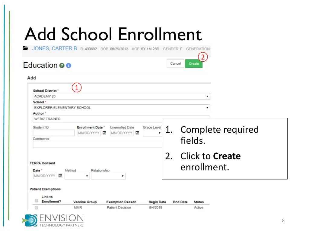 add school enrollment