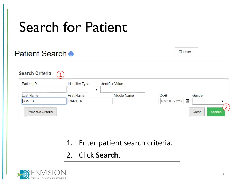 search for patient