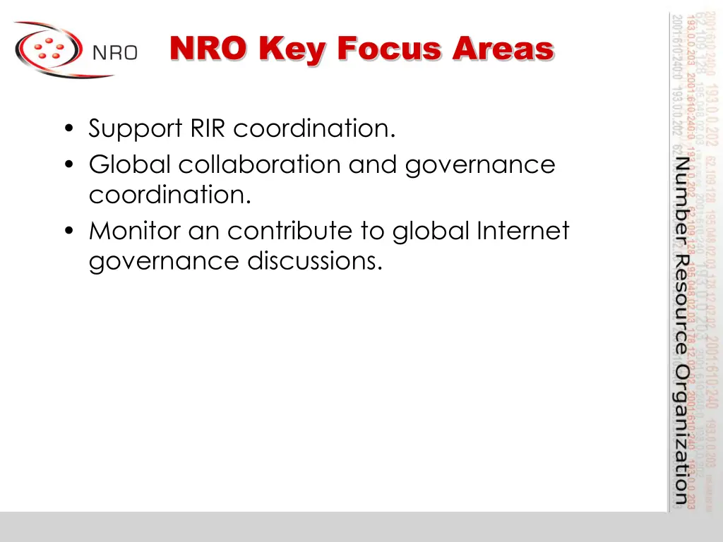 nro key focus areas