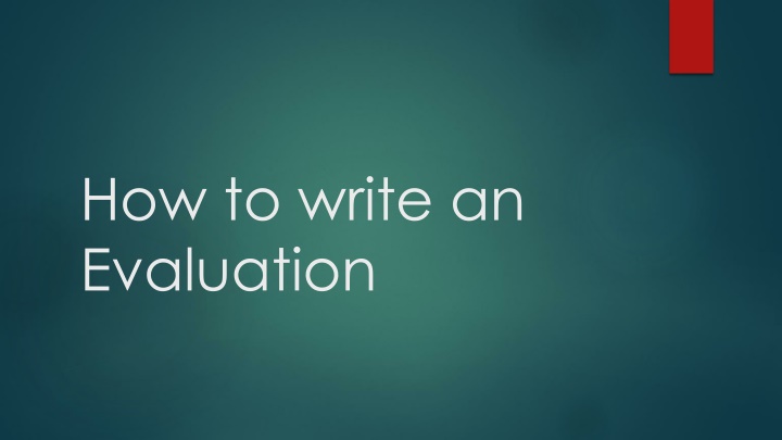 how to write an evaluation