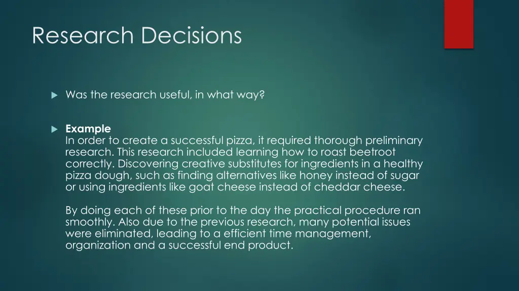 research decisions