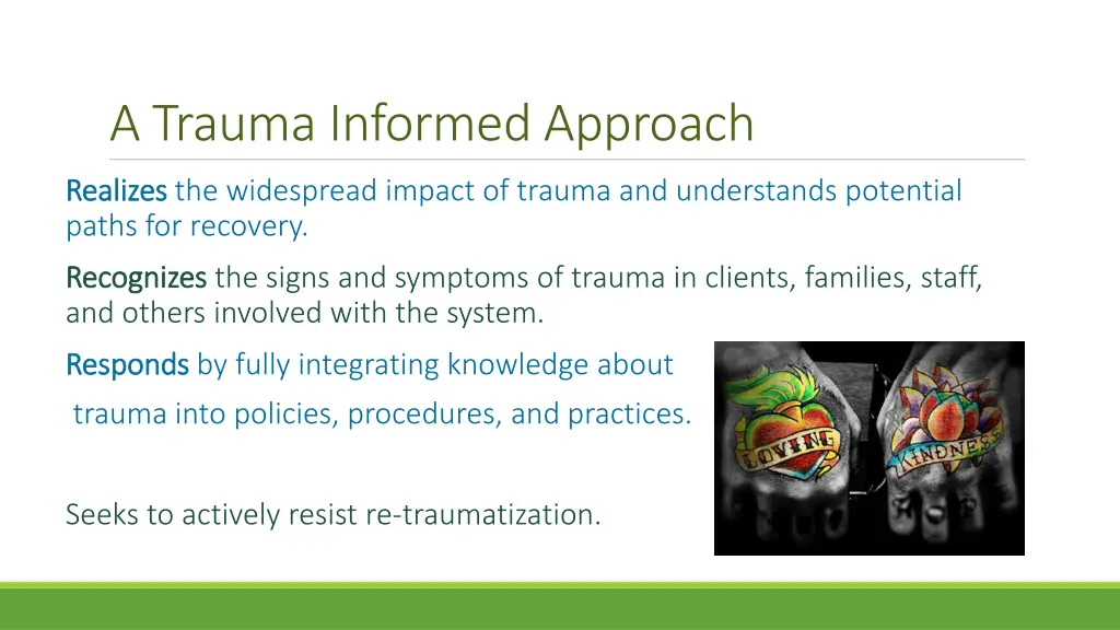 a trauma informed approach