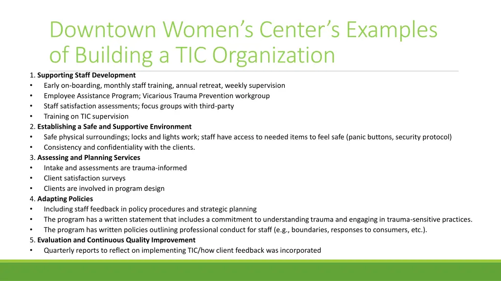 downtown women s center s examples of building