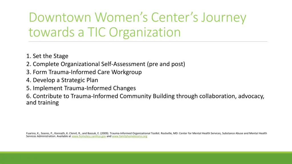 downtown women s center s journey towards