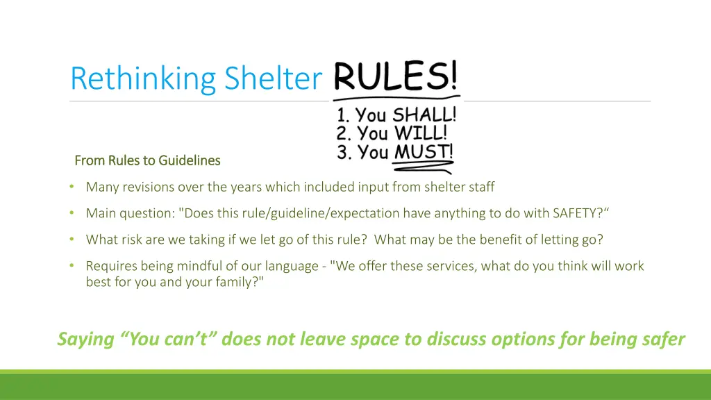 rethinking shelter