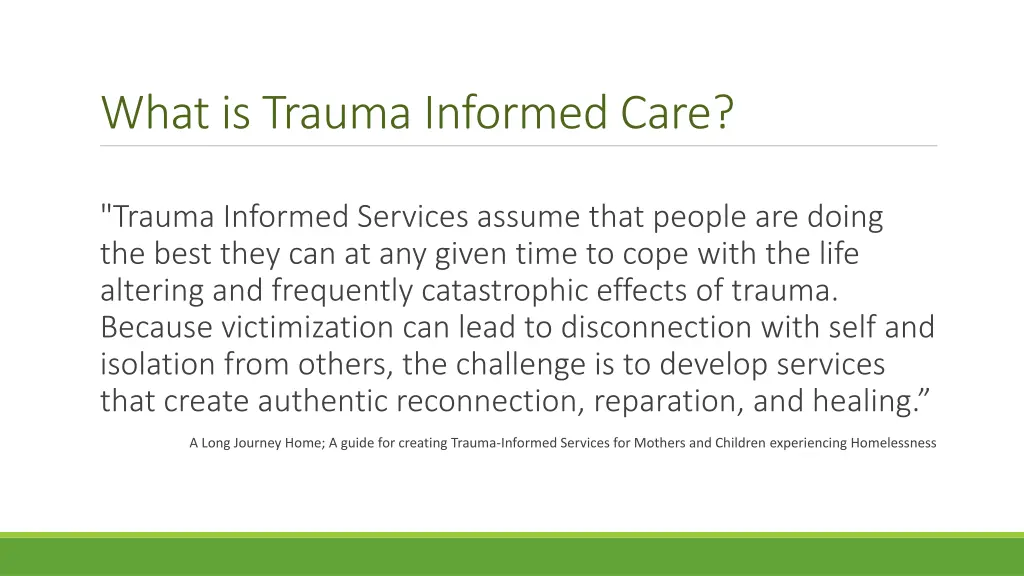 what is trauma informed care