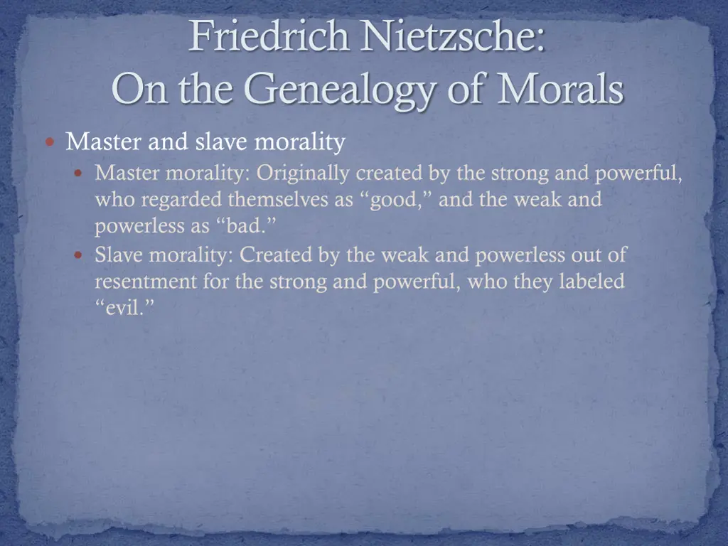 friedrich nietzsche on the genealogy of morals 5