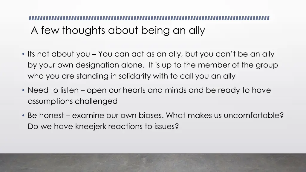 a few thoughts about being an ally